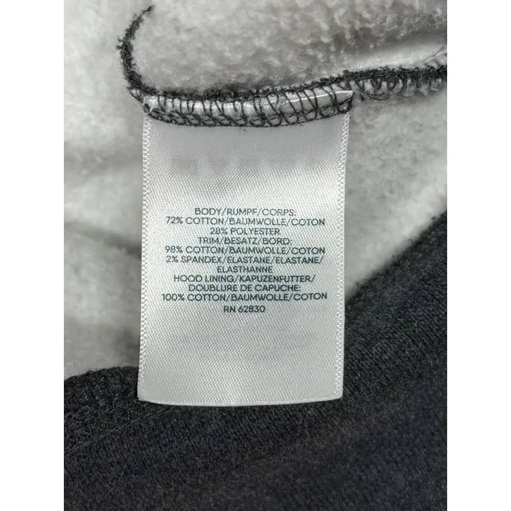 Lands' End Serious Sweats Dark Gray Zip Up Hoodie Hooded Sweatshirt Men's Small